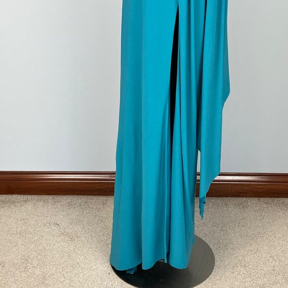 Cameron Blake by Mon Cheri Womens 112652 Formal Gown Maxi Dress Teal size 6 - Picture 10 of 16